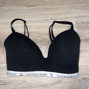 Victoria’s Secret lightly lined‎ dark grey t shirt bra NWT